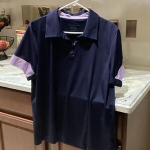 Women’s size XL Allyson Whitmore navy with light purple at sleeves golf polo
